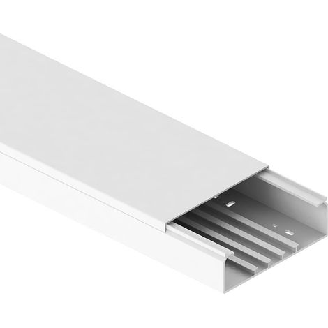 GGK – Goulotte électrique 200x60mm L.1,3m blanche – Fond pré-percé pour installation rapide – Grand volume intérieur pour câbles – Normes CE et NF