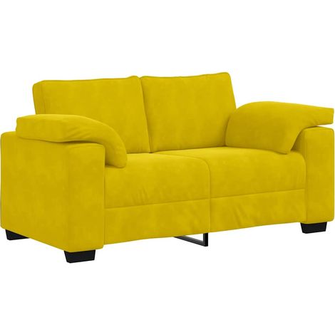 vidaXL Divano Divanetto Giallo 120 cm in Velluto (1/5)