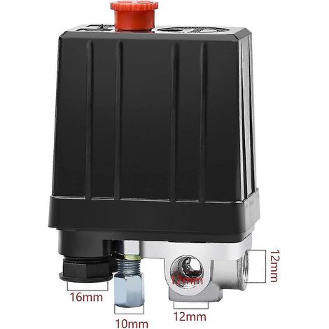 Pressostat pour compresseur d'air à 4 sorties, vanne de régulation de pression, pièces de compresseur, 90-120 psi 240 V Auspicious (1/5)