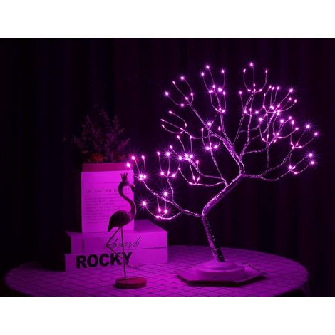 Lampe de table en forme de bonsaï, lampe LED artificielle, 8 modes d'éclairage, 50 cm (20 pouces), 108 lumens, décoration de bureau mignonne pour la maison, mariage, fête, festival, décorations de Noë (1/5)