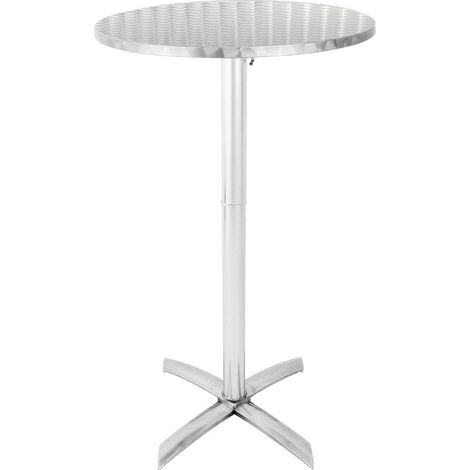 Table d'appoint rabattable en acier inoxydable Argenté Diamètre 600 mm (1/5)