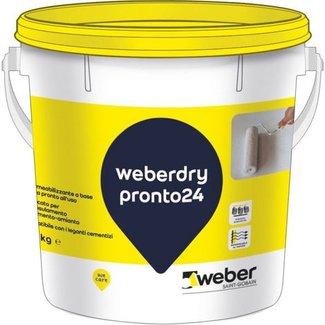 Weberdry pronto24 guaina impermeabilizzante grigio secchio kg 20