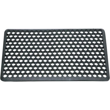 Idmat Tapis caillebotis hexagonal noir 40x60 cm extérieur