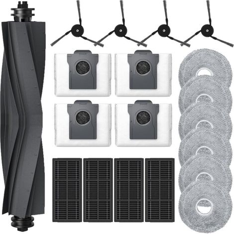 Kit d'accessoires pour aspirateur robot Dreàme X40 Ultra / L40 Ultra / X40 Ultra, 19 pièces de rechange - Contient 1 brosse principale, 4 brosses latérales, 4 filtres, 6 tampons de serpillère, 4 sacs (1/5)