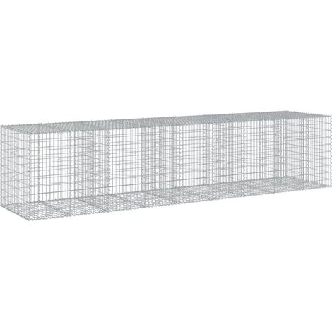 Muro de contención de gaviones con cubierta 450 x 100 x 100 cm hierro galvanizado color plata 020040167