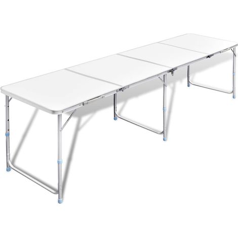 Vidaxl – Table de camping pliante en aluminium – Hauteur ajustable 55/62/70 cm – Pliable et légère – Capacité 30-50 kg – Idéale pour pique-nique