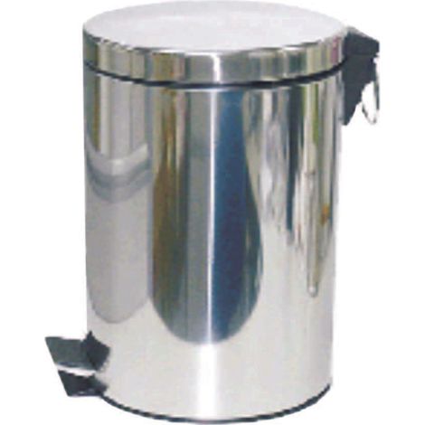 Pattumiera in acciaio inox con pedale - lt.5 cm.20,5x27,8h.