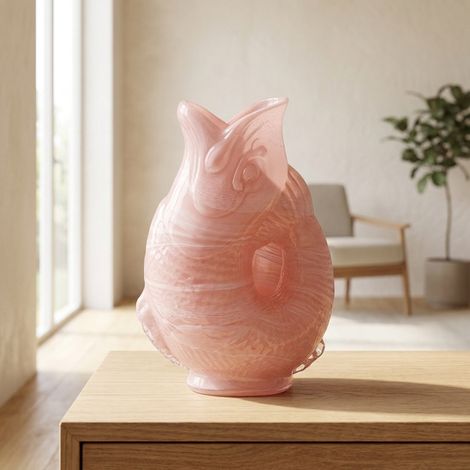 Ocean Pink Sculptural Fish Vase (1/2)