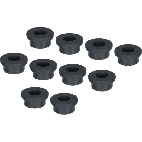 10Pcs Support D'Œillet en Caoutchouc de Type T, Diamètre 25mm (34X15X14mm), Protection de Joint, Bouchons de Trous Flexibles Pour Tuyau de Câble Noir (1/5)
