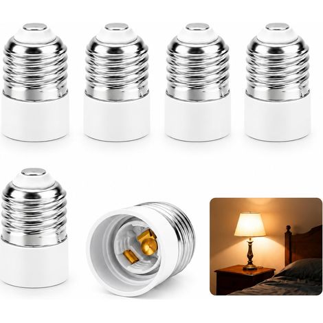 6PCS E27 vers E14 Adaptateur Pour Douille De Lampe, Adaptateur Ampoule E14 Vers E27 Pour Plafond Et Luminaire, Adaptateur Douille Ampoule Pour Éclairage Domestique (1/5)