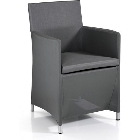 Set 2 poltrone da esterno in alluminio grigie cm. H.85 x L.56,5 x P.58