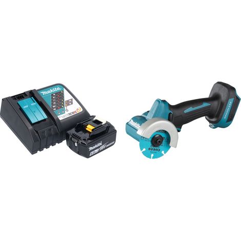 Amoladora angular sin cable Makita DMC 300 RG1 18 V 76 mm sin escobillas + 1x batería recargable 6,0 Ah + cargador