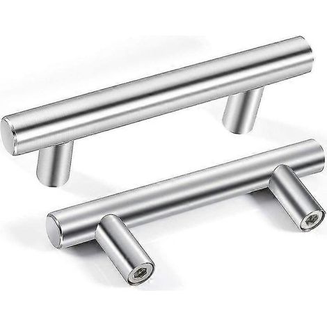 Poignée de porte intérieure de 12 mm de diamètre en acier inoxydable brossé, lot de 12, prise en main confortable, installation facile (1/5)