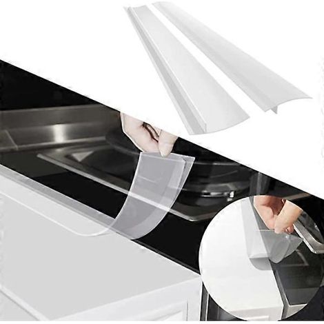 Bande de protection pour cuisinière, transparente, de 61,5 cm, vendue par lot de 2, pour une propreté optimale entre la cuisinière et le meuble. (1/3)
