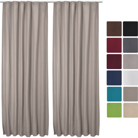 Beautissu – Lot de 2 rideaux thermiques 140x245cm – Tissu lourd 210 g/m² – Protection chaleur et froid – 90% d'opacité