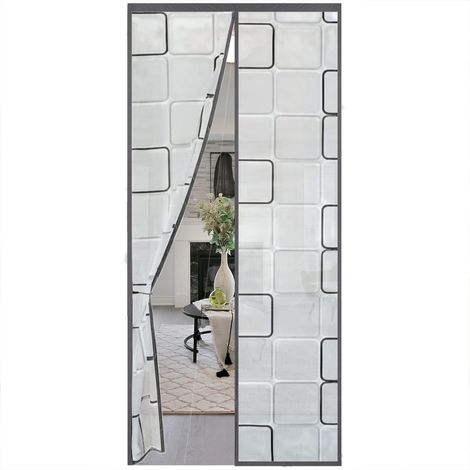 Rideau de protection thermique magnétique pour portes, 80 x 200 cm, protection isolante, protection contre le froid et la chaleur en hiver, idéal pour l'utilisation des climatiseurs en été, montage (1/5)