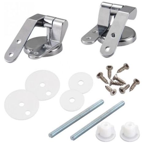 Pièces de rechange pour charnières de siège de toilette - Kit de fixation pour couvercle de toilette - Charnières de siège de toilette en alliage de zinc - Compatibles avec la plupart des charnières (1/5)