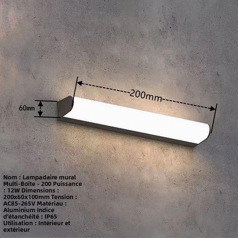 Wasserdichte Außenwandleuchte IP65, moderne minimalistische 12W 4000K Wandleuchte für Garten, Balkon, Flur und Gehweg, dekorativer LED-Strahler-lsw