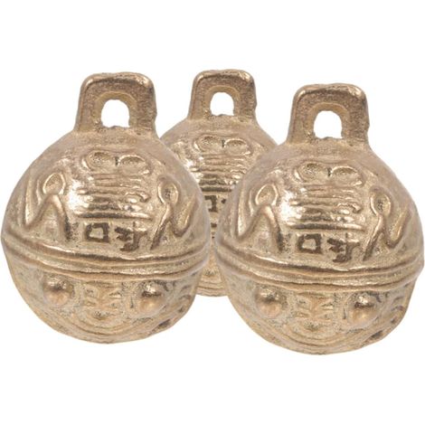 3 pièces Clochettes Cuivre pour Animaux avec Design Tête de Tigre Clair et (1/5)