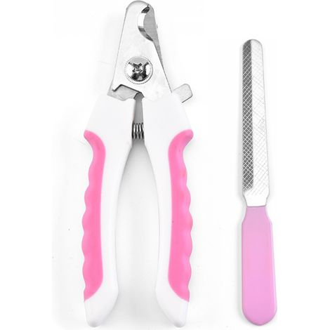Coupe-ongles pour animaux, limes à ongles pour chiens, coupe-ongles sûrs et professionnels, rose et blanc (1/5)