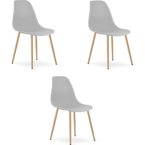 Silla WAT gris / patas naturales x 3 (1/5)