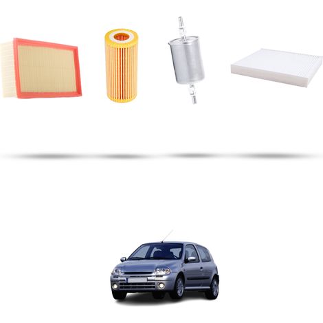 Kit tagliando 4 filtri compatibile con Renault Clio II 1.2 16v 55kw Dal 2001 (1/5)