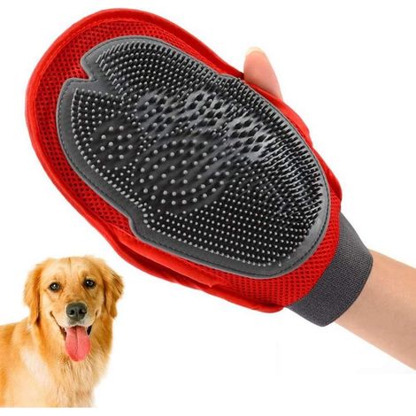 Gants de toilettage pour chiens et chats, en silicone, ambidextres, pour le massage et l'épilation. Lot de 2. (1/5)