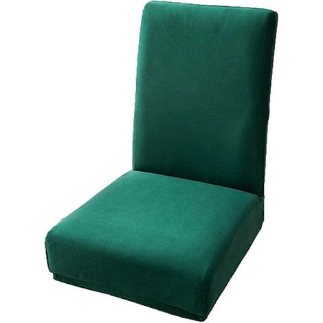 Ensemble de housses de chaises de salle à manger et de cuisine amovibles en tissu élastique, vertes (1/5)