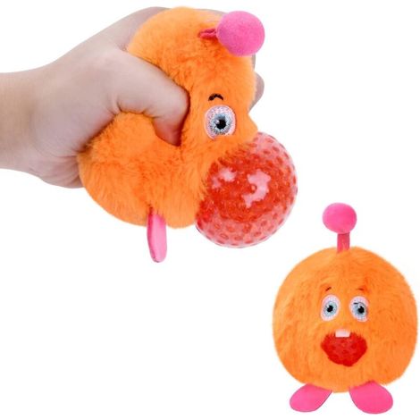 Balle anti-stress Squishy Little Orange Monster pour enfants et adultes - Soulage les tensions des poignets et des doigts (1/5)