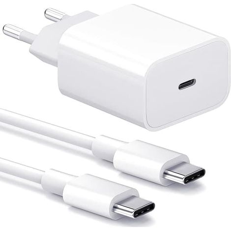 Chargeur rapide 25 W compatible avec l'adaptateur secteur USB-C Samsung, câble de 1 m, lot de 2 (noir) (1/5)