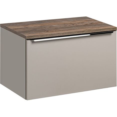 Badezimmer-Set VANTA taupe: Waschtischunterschrank 80 cm + Waschtischplatte