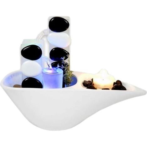 Fontaine d'intérieur Piro avec éclairage LED multicolore