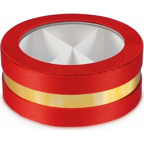 ETM Scatola Invito Box Bomboniera D. 10 Cm H 4 Cm Rosso Laurea 12 Pz