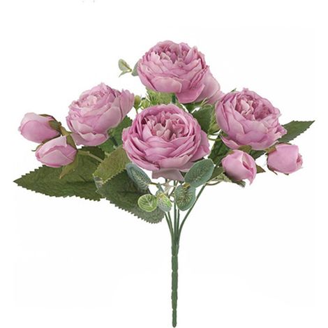 Pivoine Rose Décoration Intérieure Mariage Fête Bouquet 32 Cm Sans Vase ×1 (1/3)