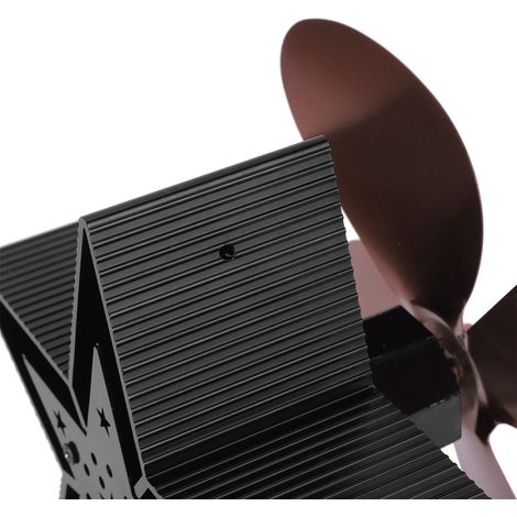 Ventilateur de poêle à bois thermique à 4 pales, accessoire de cheminée pour la distribution de la chaleur, bronze (1/5)