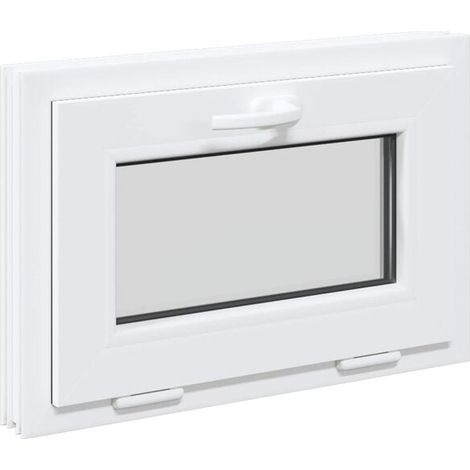 Fenêtre de sous-sol RISOR 60 x 40 cm en PVC blanc
