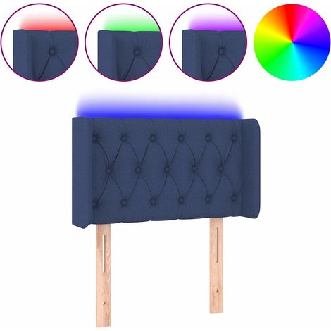 Maison Exclusive - Cabecero con LED de tela azul 83x16x78/88 cm (1/5)