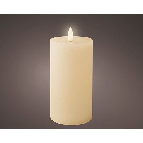 Vela de cera led color crema, ø7 x 15 cm (1/2)