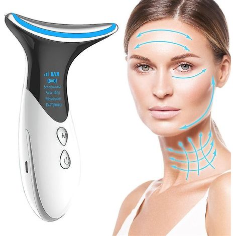Appareil de massage visage et cou pour le rajeunissement de la peau, le lifting et le raffermissement du visage, l'atténuation des rides et la lutte contre le vieillissement. (1/5)