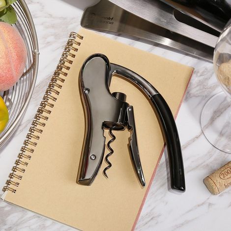 Tire-Bouchons, Luxe Compacte Ouvre-Bouteilles avec Coupe-Capsule Intégré, Ensembles d'accessoires pour vin avec Bouchon et Verseur pour vin, Tire Bouchon levier avec Boîte Cadeau Élégant (1/5)