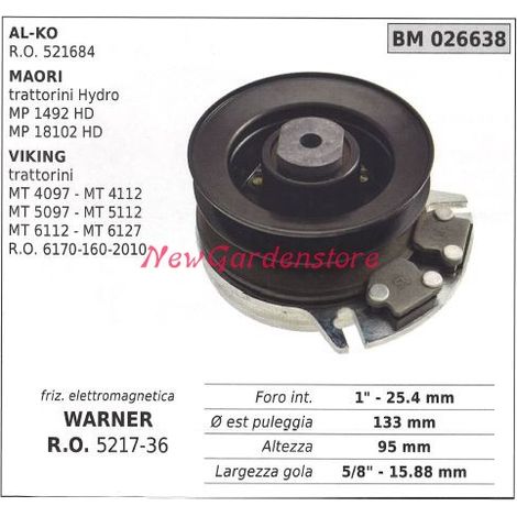 Embrague electromagnético warner cortacésped maori mp1492hd 026638