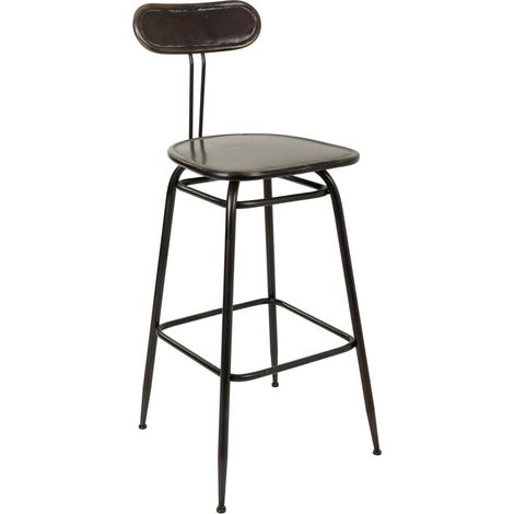 Taburete de metal marrón 45x36x106