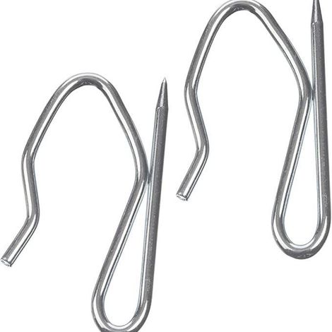 50-teiliges Set aus spitzen Haken und Gabeln aus Edelstahl für Gardinen und Stoffgardinen (1/5)
