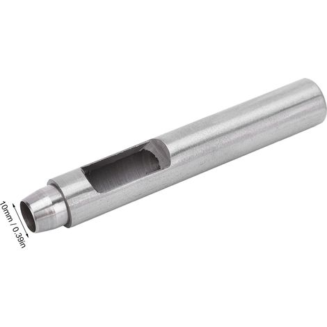 runde, gerade Stempel von 6 bis 10 mm, alle aus Stahl, für Lederarbeiten (10 mm). (1/5)