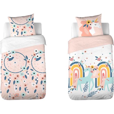 Parure de lit enfant 140x200cm réversible 100% coton adouci (1/5)