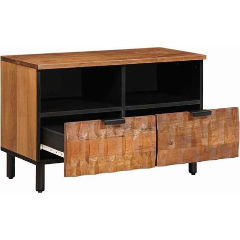 vidaXL  TV Cabinet  Acacia Brown Finish 70 x 33 x 46 cm Solid Mango Wood (1/4)