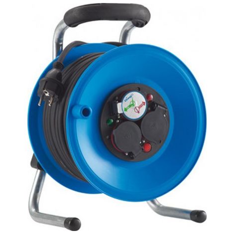 Enrouleur de câble, plastique, IP 44, qualité de câble néoprène, Type de câble : H07 RN-F 3G1,5, Long. de câble 25 m (1/2)