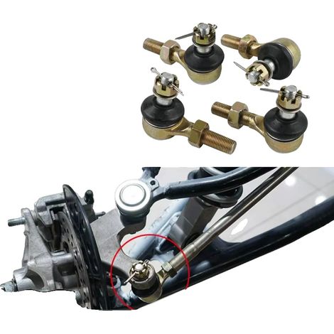 Kit de rotule de direction, métal durable, taille standard, compatibilité avec les quads Yamaha, contrôle de direction fiable, complet avec goupilles de sécurité et écrous de blocage (1/5)