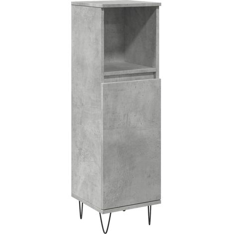 Maison Exclusive - Armadietto Bagno Grigio Cemento 30x30x100 cm Legno Multistrato
