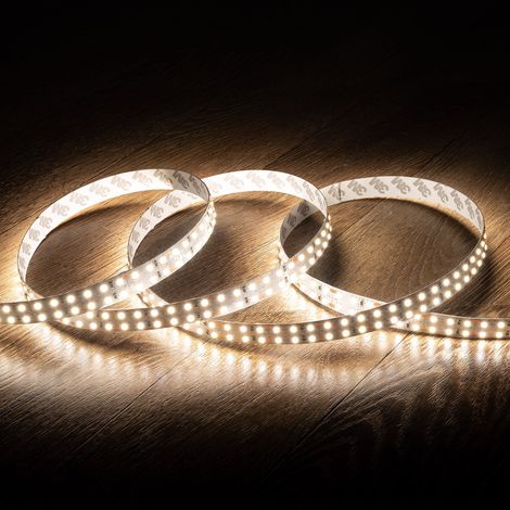 Bobina 5m Striscia LED Doppia 12V SMD 204 LED/m 17.5W/m 1700lm/m Larga 14mm IP20 Taglio 3cm 4000K Bianco Naturale (1/3)